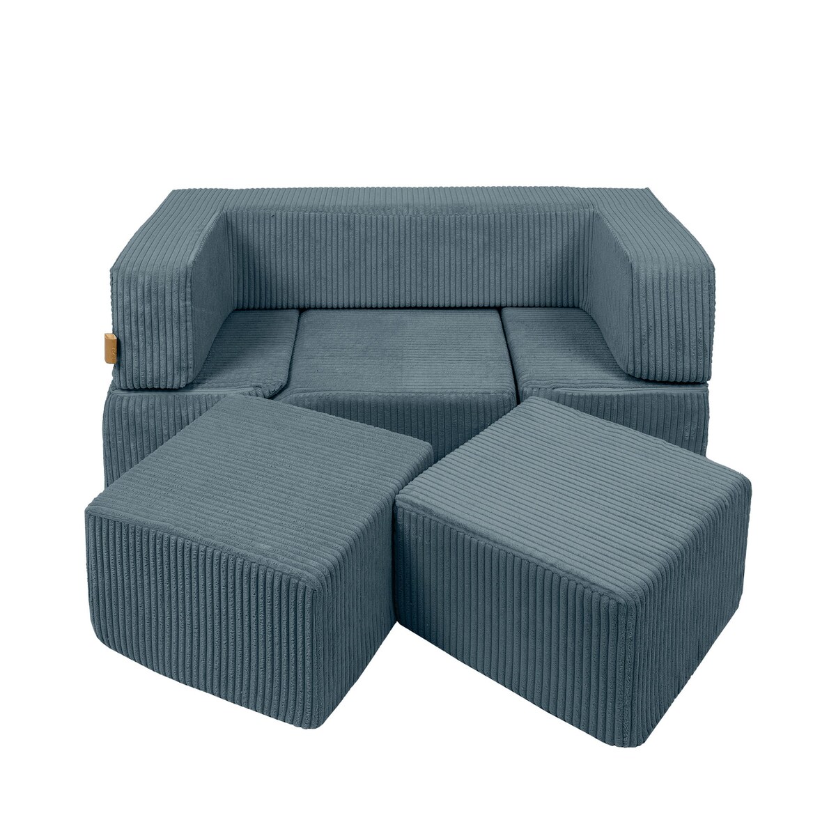 Piankowa Sofa Kostka dla Dzieci - Sofa do Pokoju Dziecięcego, Aesthetic, Turkusowa