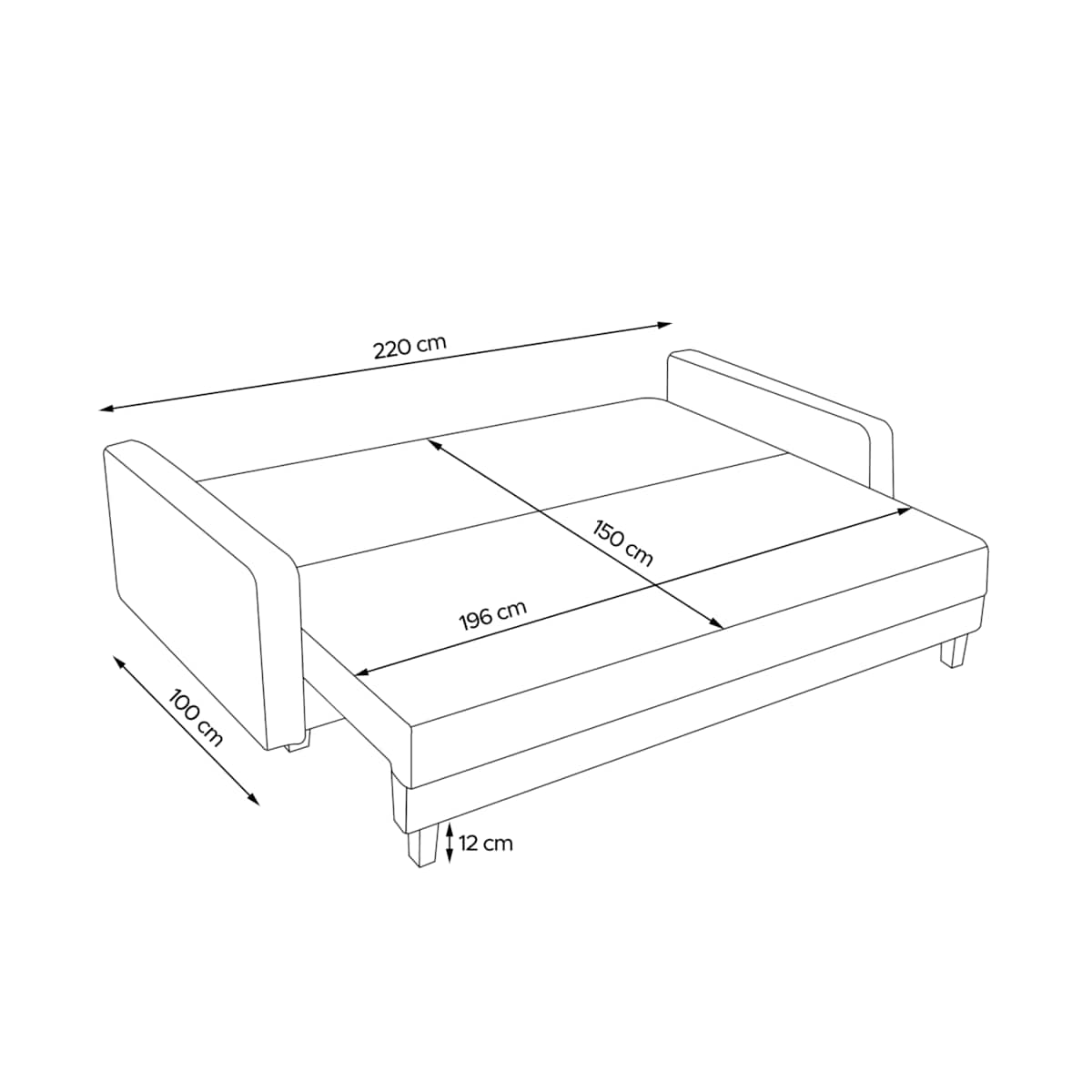 KONSIMO ERISO Sofa 3-osobowa, kolor niebieski