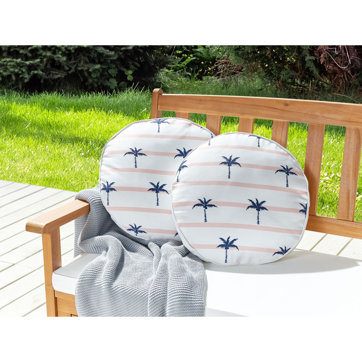 2 poduszki ogrodowe w palmy 40 cm białe MOLTEDO