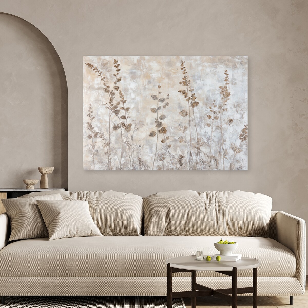 Obraz do salonu sypialni jadalni na ścianę Rośliny Trawy w stylu boho beżowy 60x40