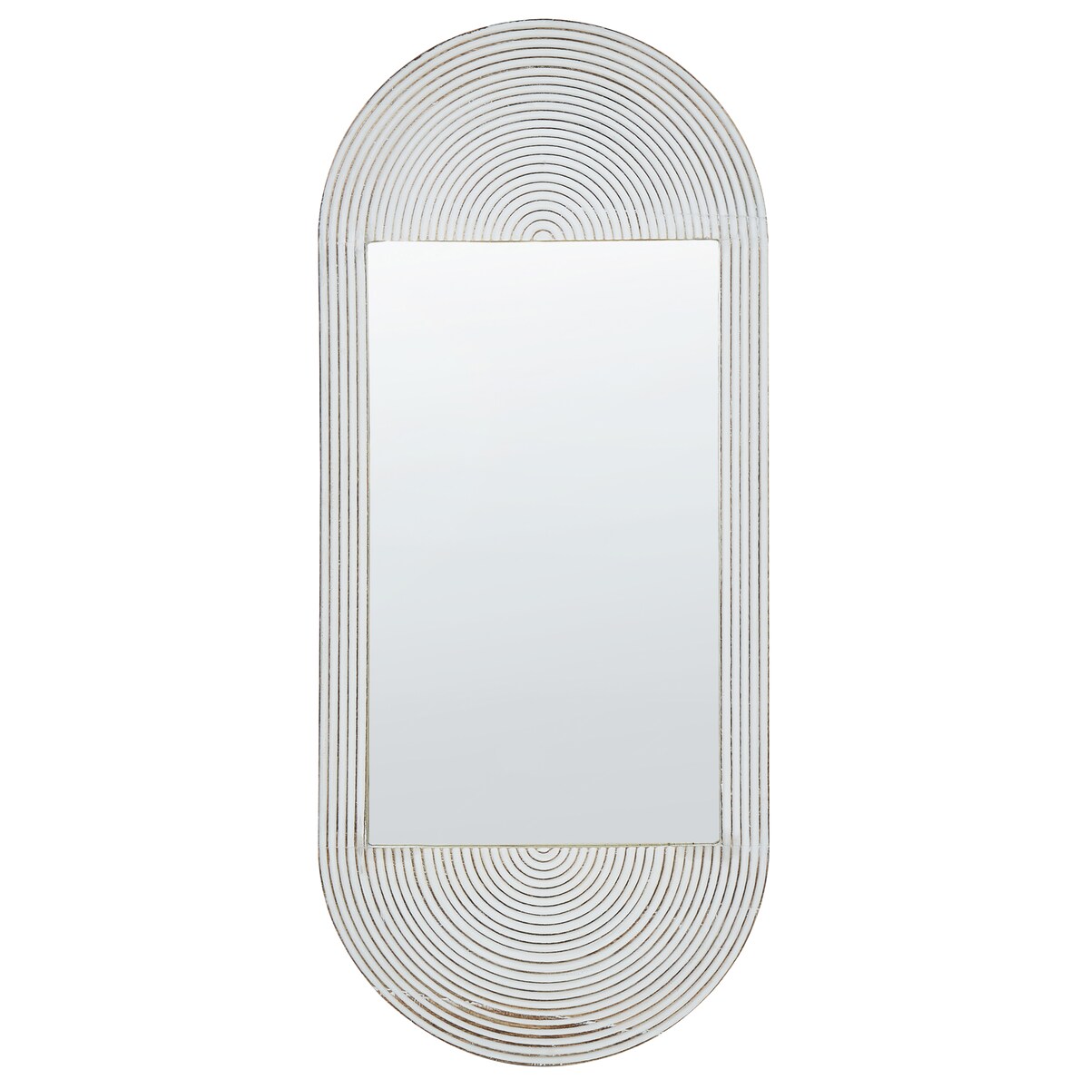 Lustro ścienne BRIANT 56 cm 130 cm Drewno mango Biały