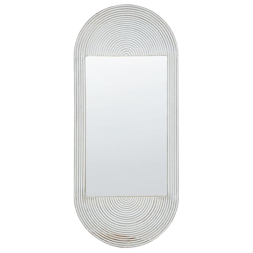 Lustro ścienne BRIANT 56 cm 130 cm Drewno mango Biały