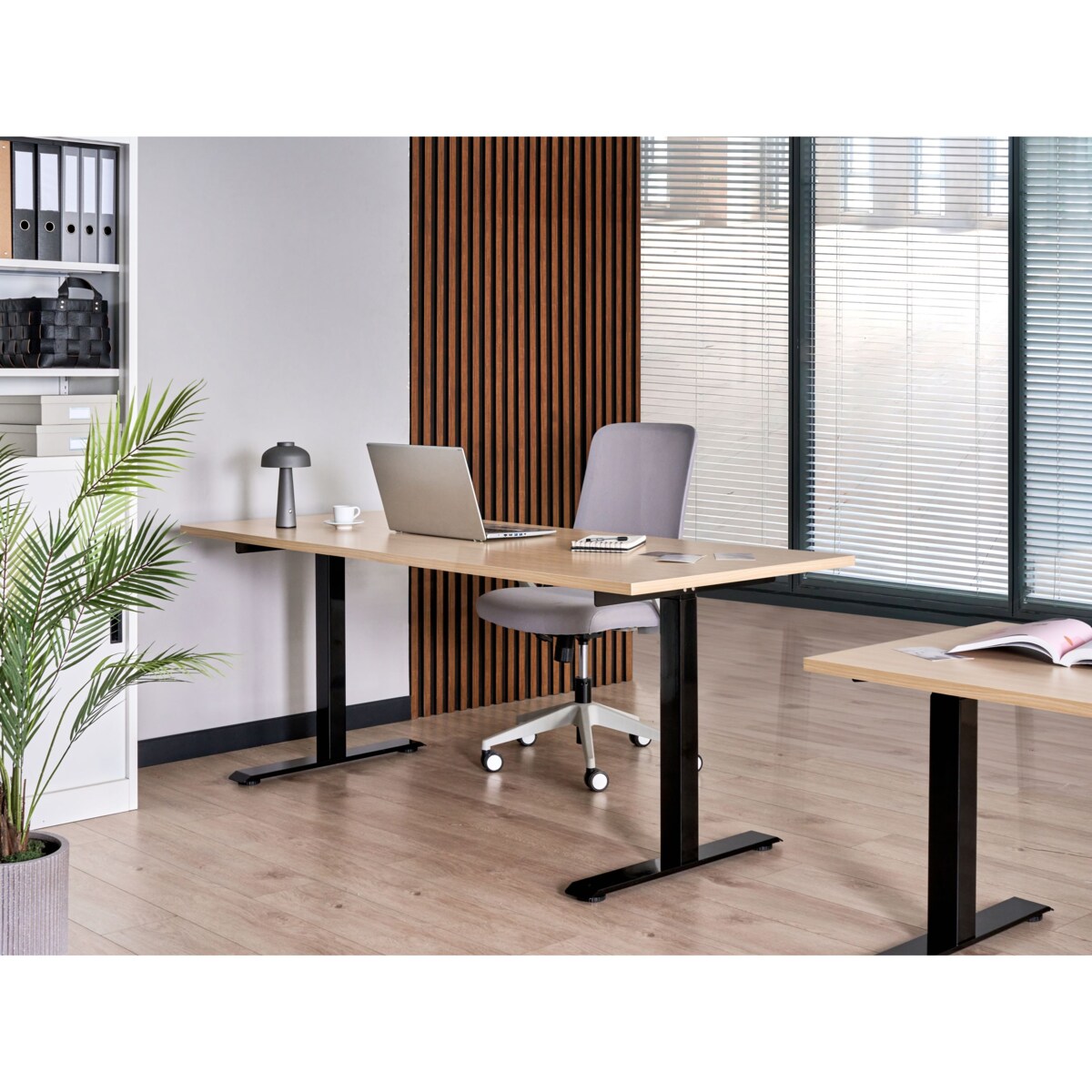 Biurko regulowane elektrycznie DESTINES Czarny/ jasny brąz 180 cm 72 cm
