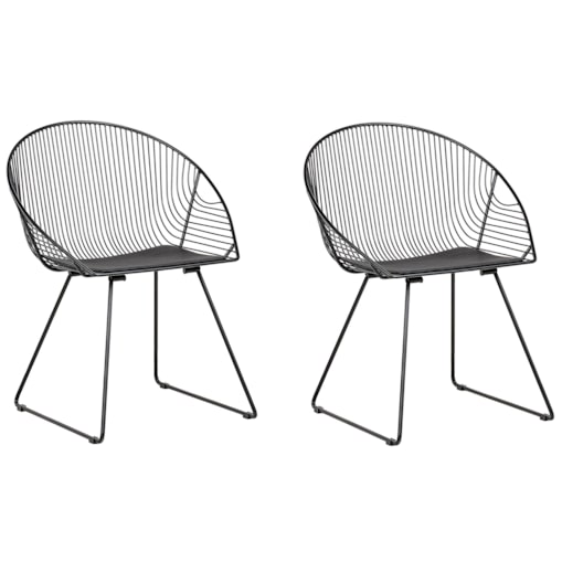 Zestaw 2 krzeseł do jadalni czarny AURORA