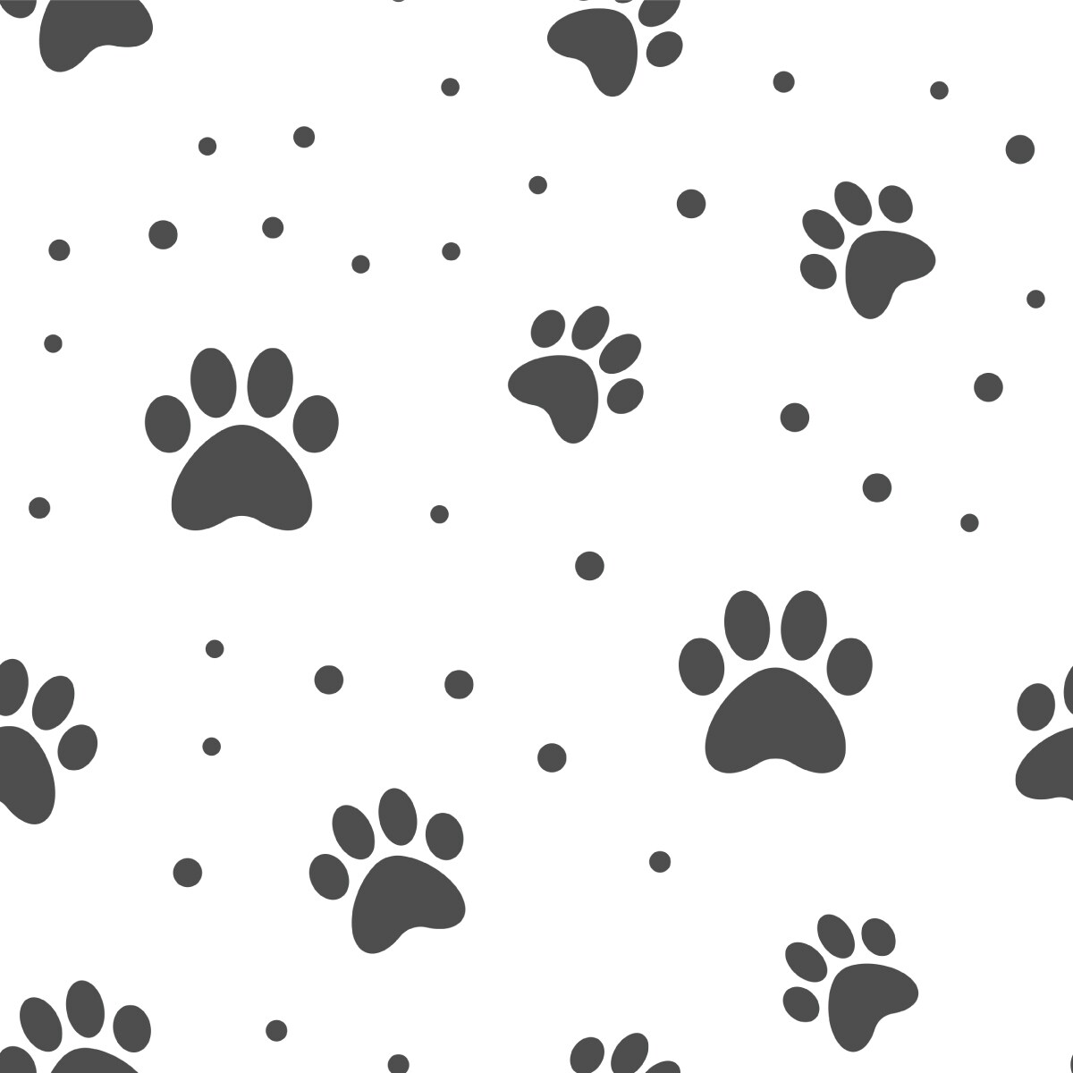 Tapeta Dla Dzieci Szare Psie ŁAPKI Kropki