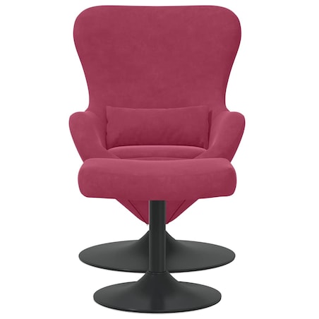 vidaXL Fotel Jajko z Podnóżkiem czerwone wino 63 x 73 x 90 cm Aksamit