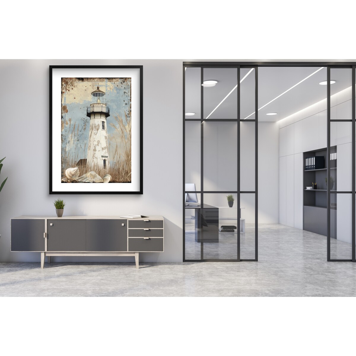 Obraz Plakat z Latarnią morską Dekoracja Vintage na ścianę do salonu