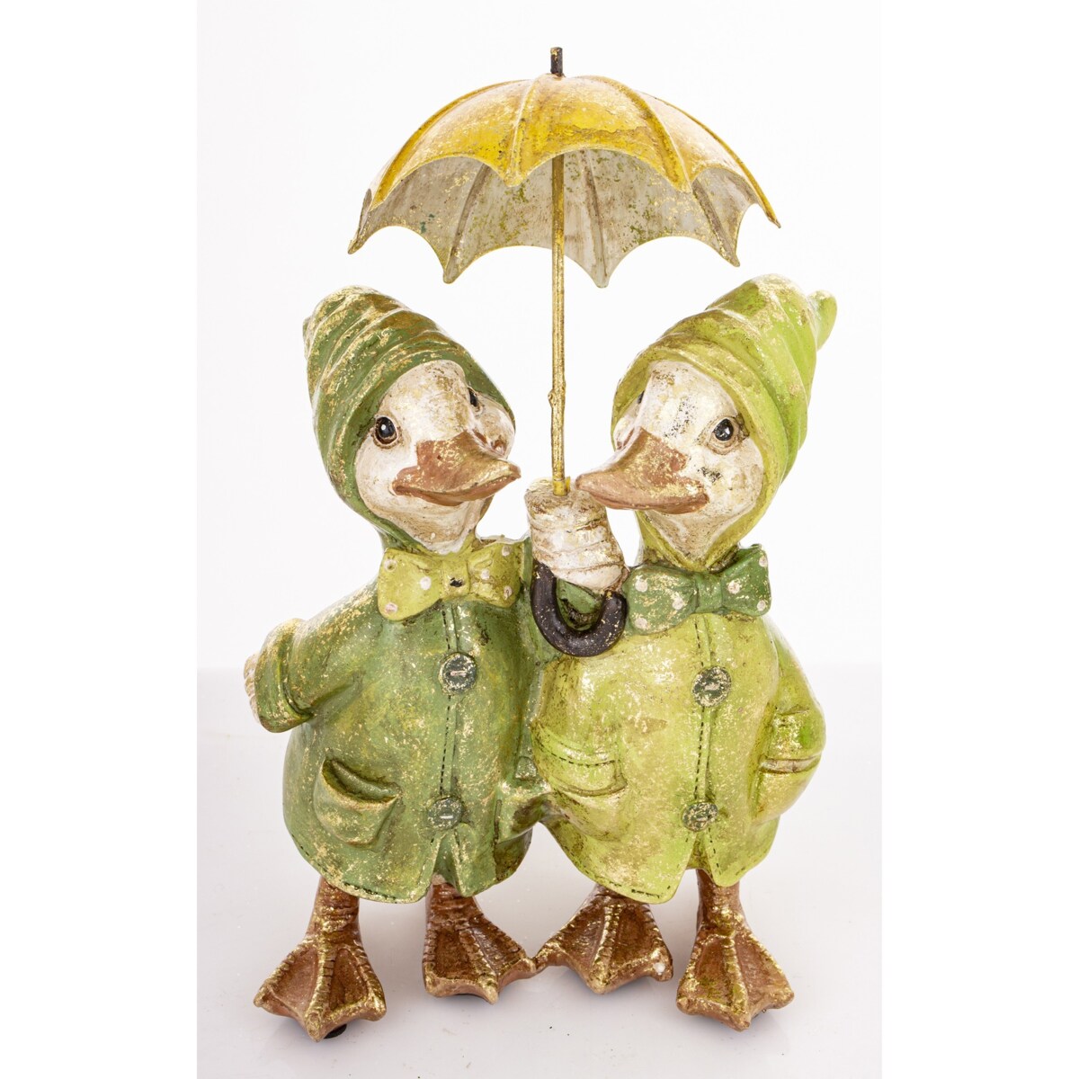 Dekoracja - para kaczorków pod parasolem 22x13,5x10 cm ANATROCCOLI