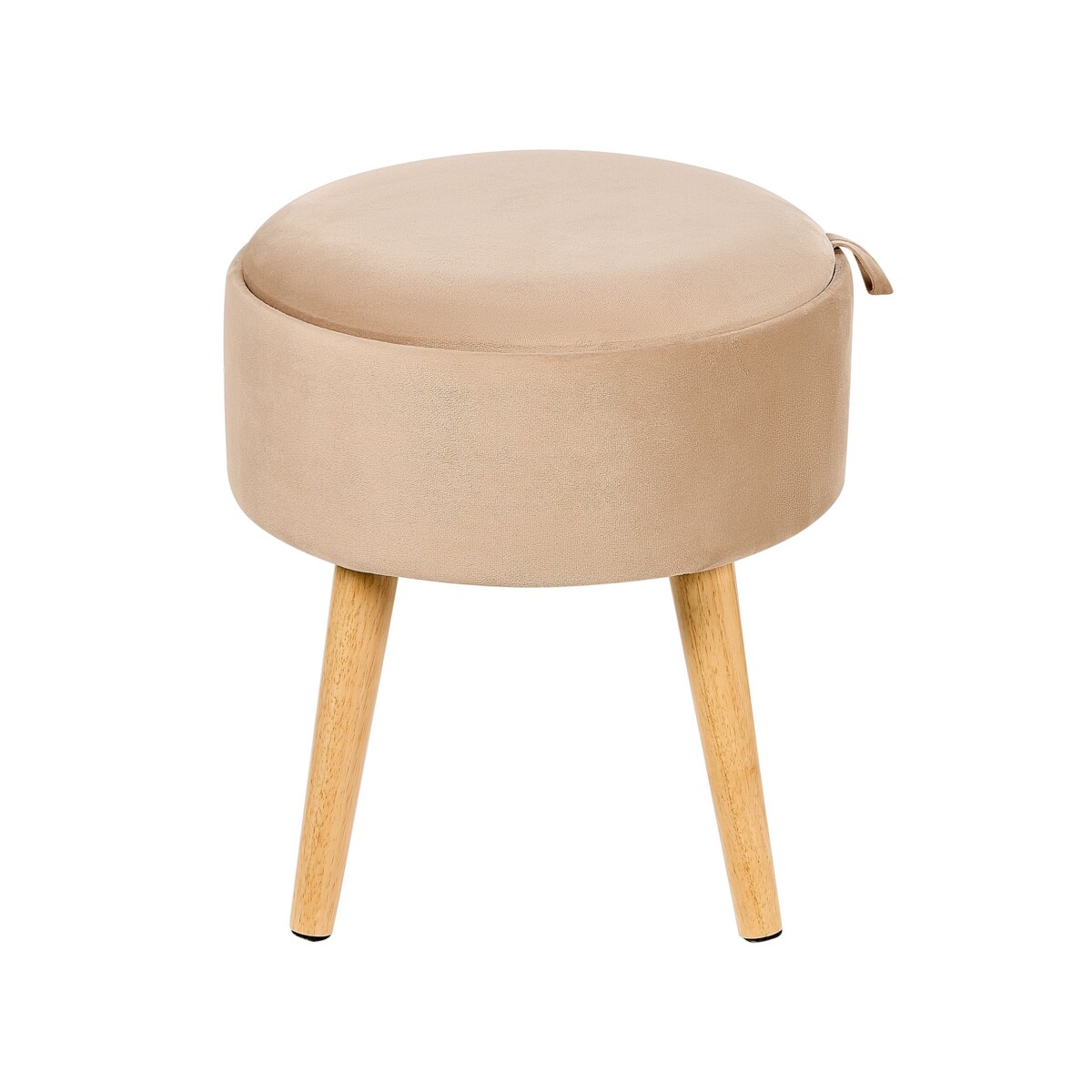 Stołek ze schowkiem welurowy beżowy NEELY