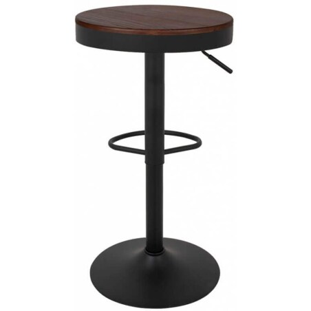 Krzesło barowe VOLT KH010100966 z regulacją czarne drewniane