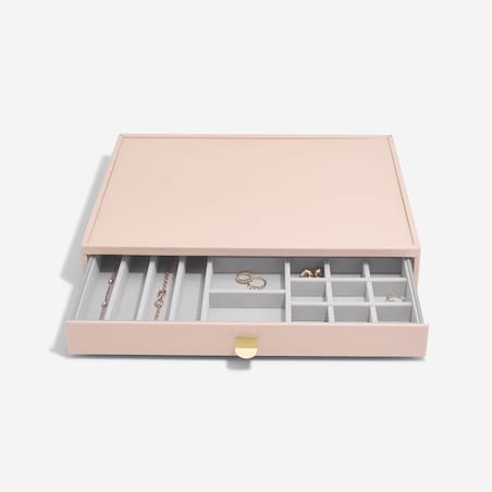 Szkatułka na biżuterię Stackers 19 komorowa supersize różowa z szufladą