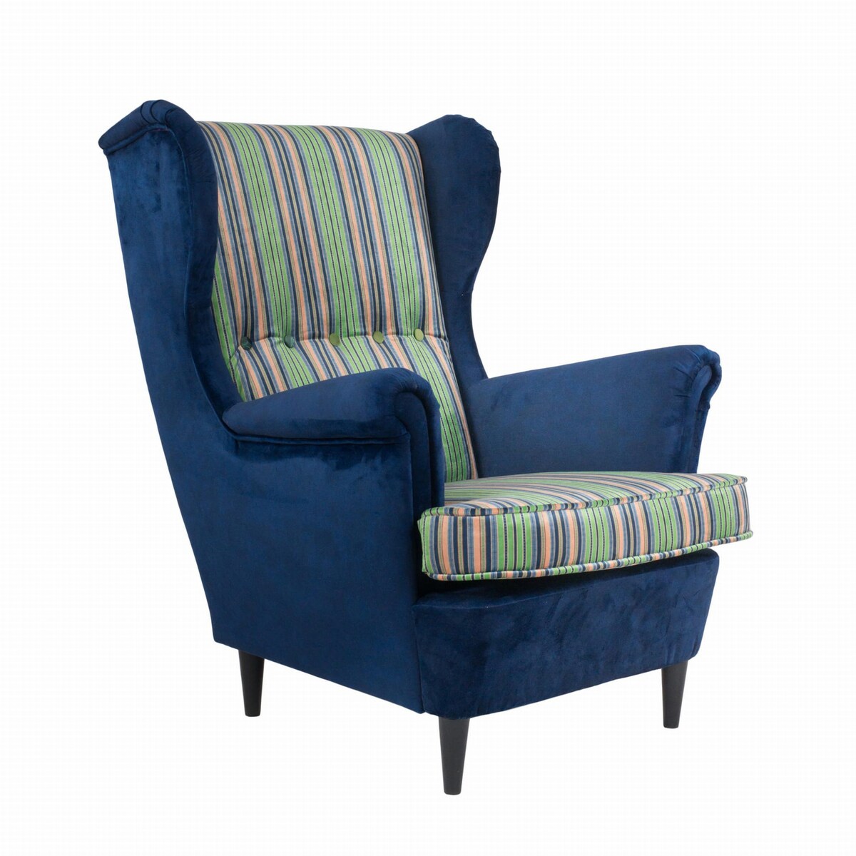 Fotel uszak Cambridge velvet – elegancki fotel wypoczynkowy do salonu i sypialni z autorskim wzorem