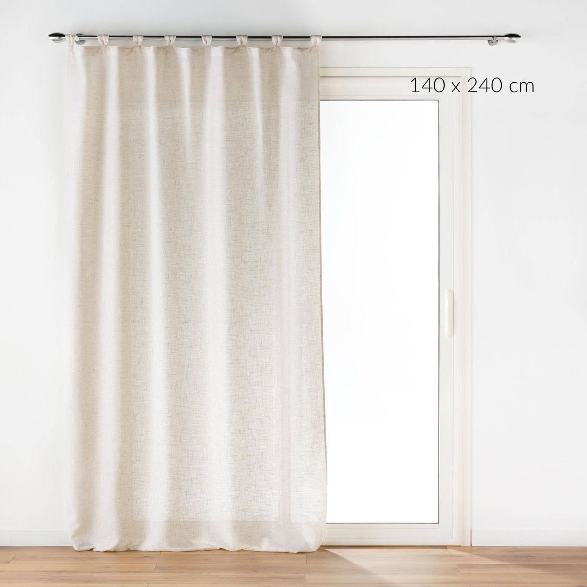 Zasłona na szelkach, z efektem lnu, PAULINE, 140 x 240 cm