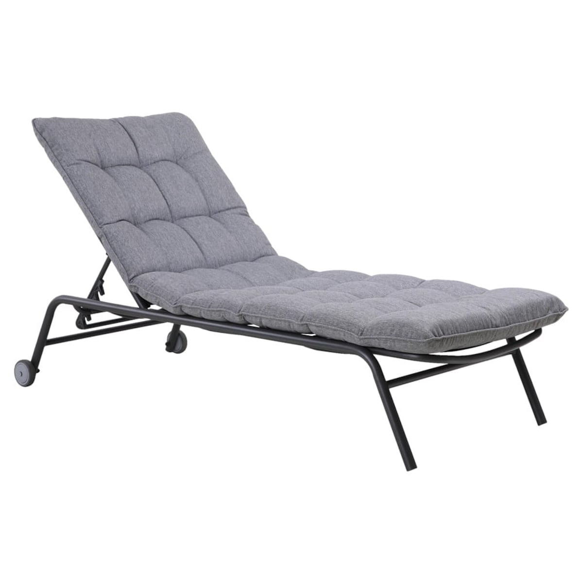 Leżak ogrodowy Vibe szary, z regulacją oparcia