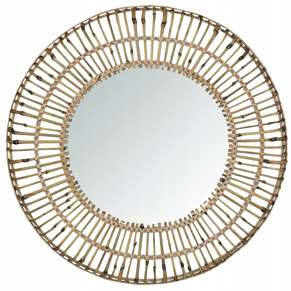 LUSTRO WISZĄCE BOHO bambus naturalne do salonu sypialni śr. 82cm