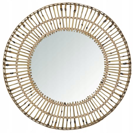 LUSTRO WISZĄCE BOHO bambus naturalne do salonu sypialni śr. 82cm