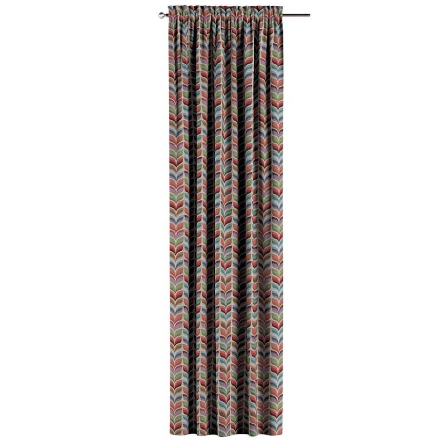 Zasłona na kanale z grzywką 1 szt. 130x260 różowo-niebieski motyw roślinny