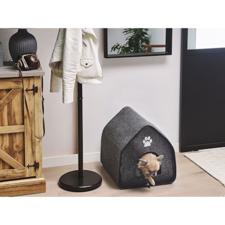 Legowisko domek dla psa 40 x 40 cm szare JANGI