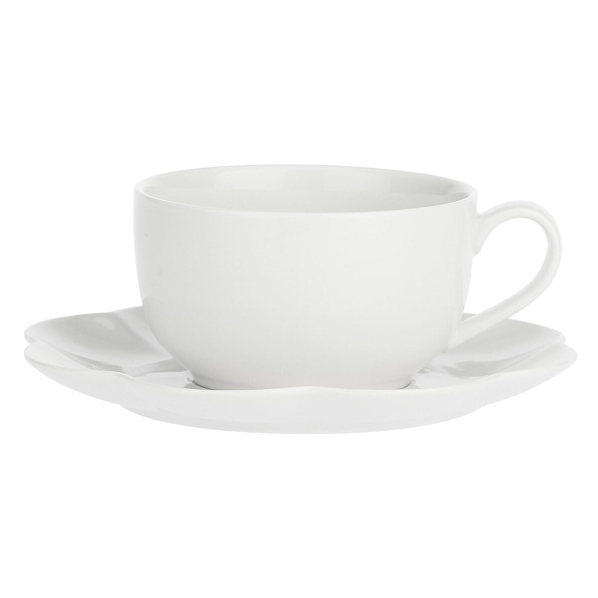 Zestaw 4 filiżanek ze spodkiem Villadeifiori - Biały, 450 ml