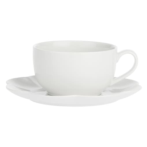 Zestaw 4 filiżanek ze spodkiem Villadeifiori - Biały, 450 ml