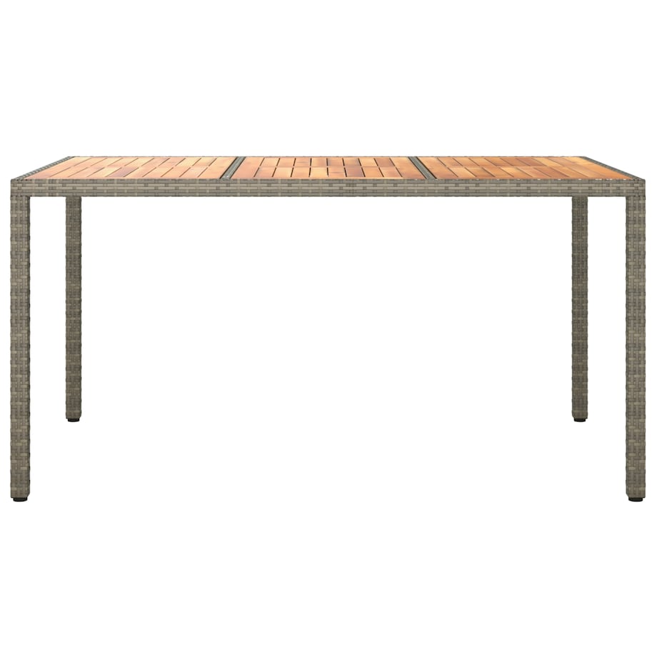 vidaXL Szary stół do jadalni na świeżym powietrzu 150x90x75 cm polirattan