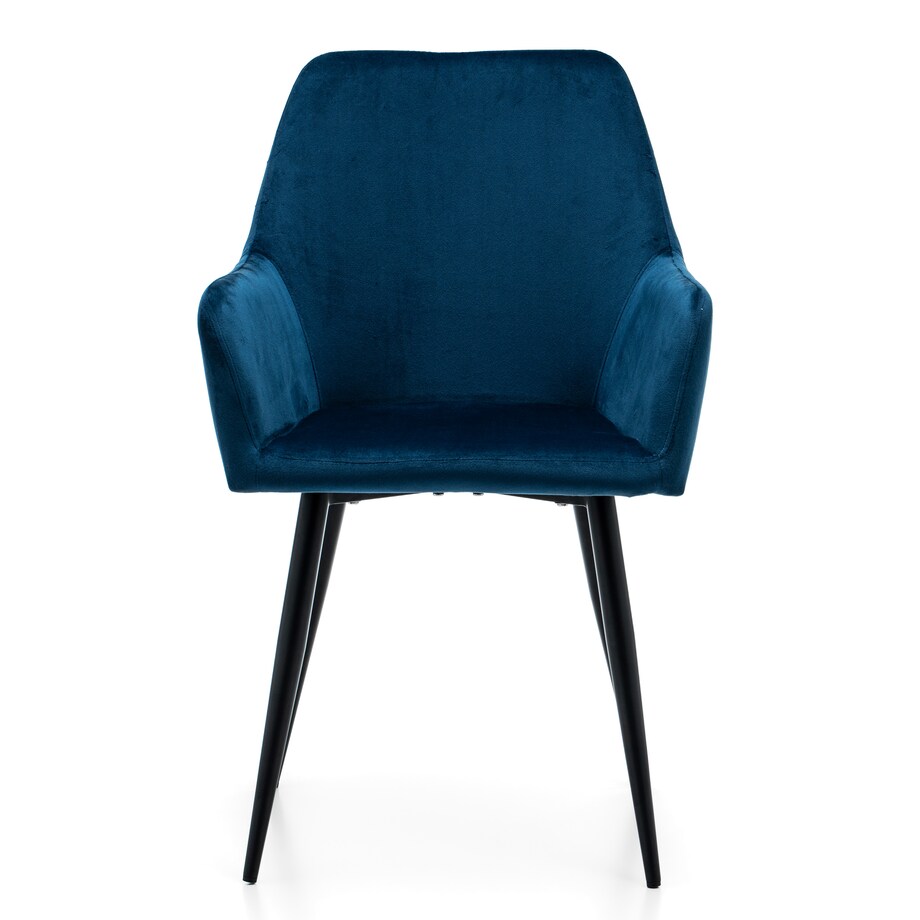 Krzesło tapicerowane welurowe do salonu jadalni IVO granatowe