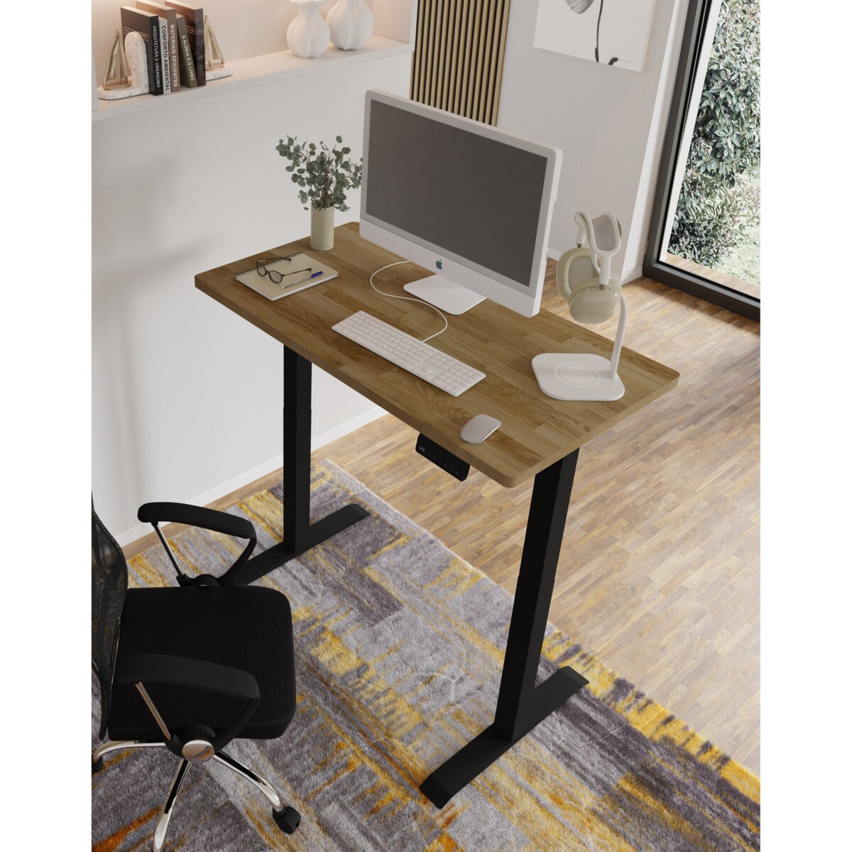 Biurko elektryczne z regulacją BIMotion 2S 120x65 czarny/dąb