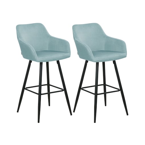 Zestaw 2 krzeseł barowych jasnoniebieski CASMALIA