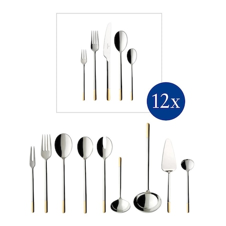 Zestaw sztućców Ella partially gold plated, 70 el, Villeroy & Boch