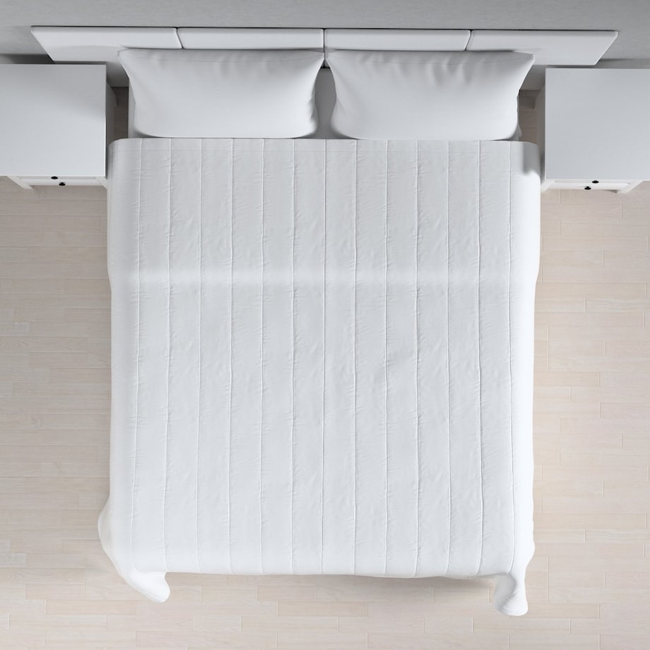 Narzuta pikowana w pasy 130x210 biały z połyskiem