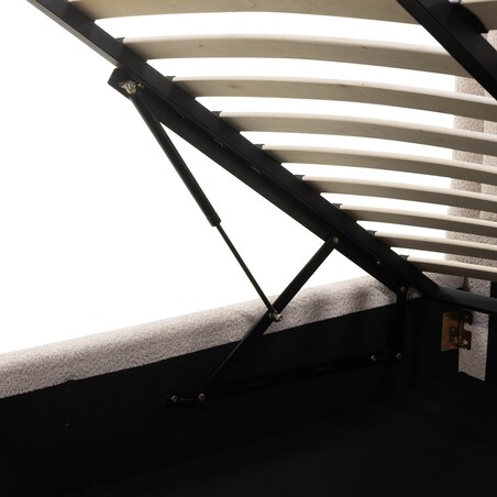 Łóżko 160x200 cm ze stelażem i pojemnikiem bouclé Ostuni