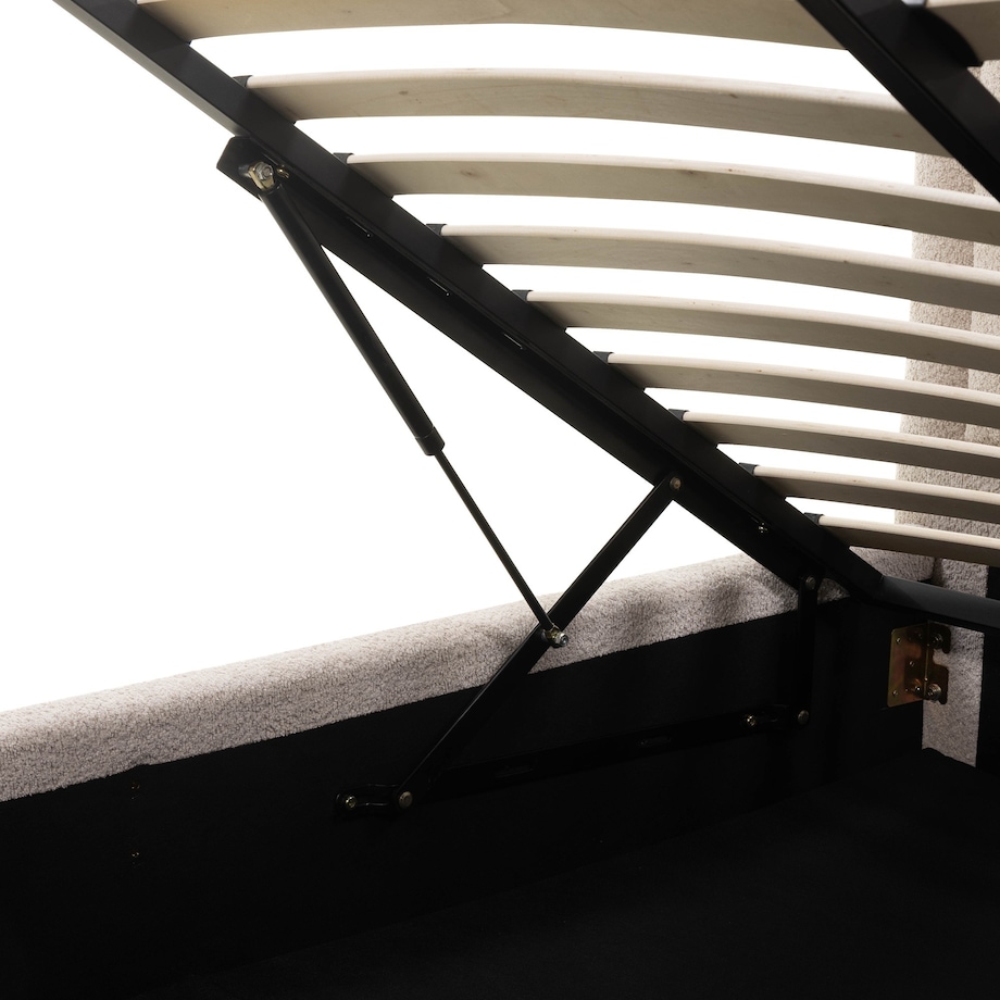 Łóżko 160x200 cm ze stelażem i pojemnikiem bouclé Ostuni