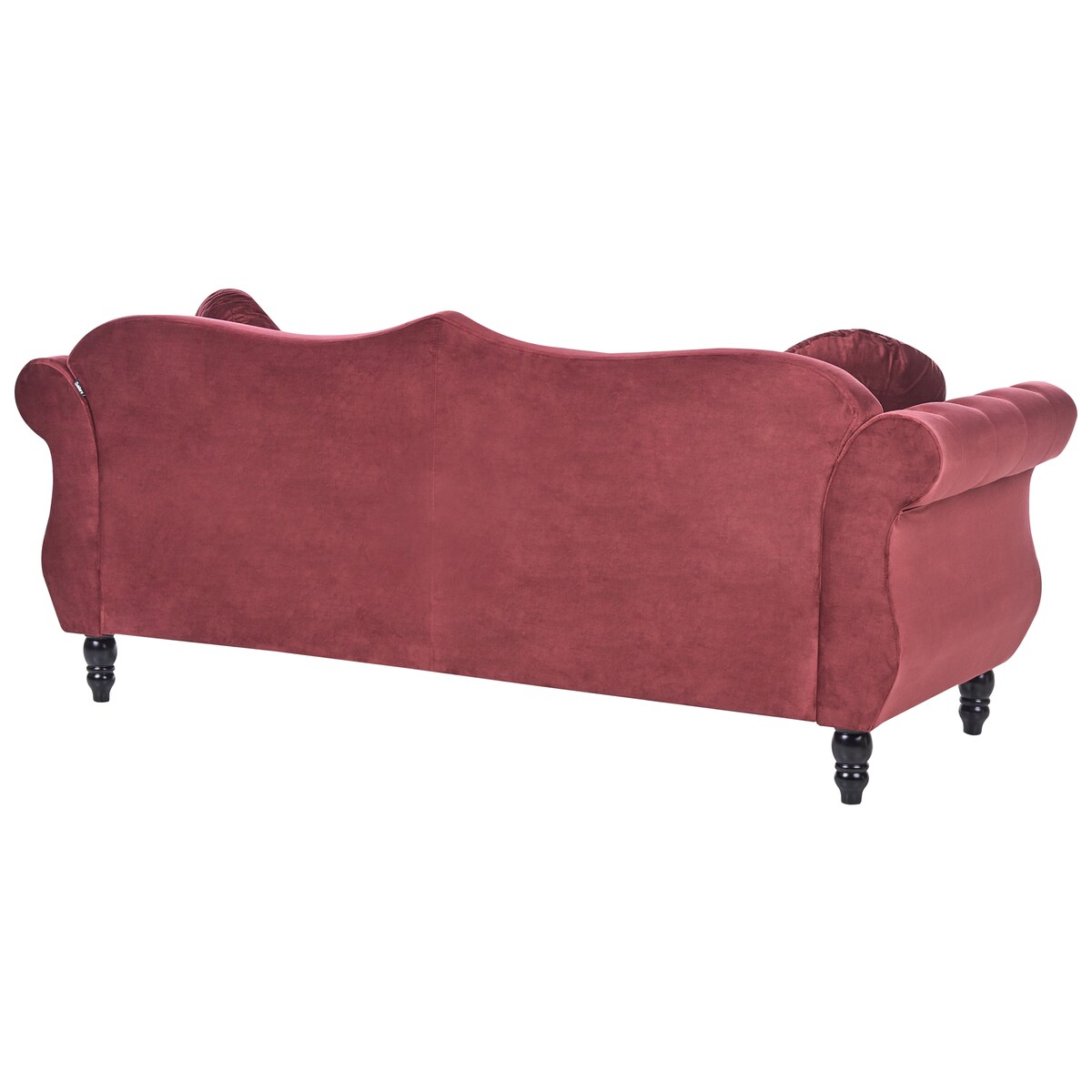 Sofa dla 3 osób SKIEN Welur Bordowy