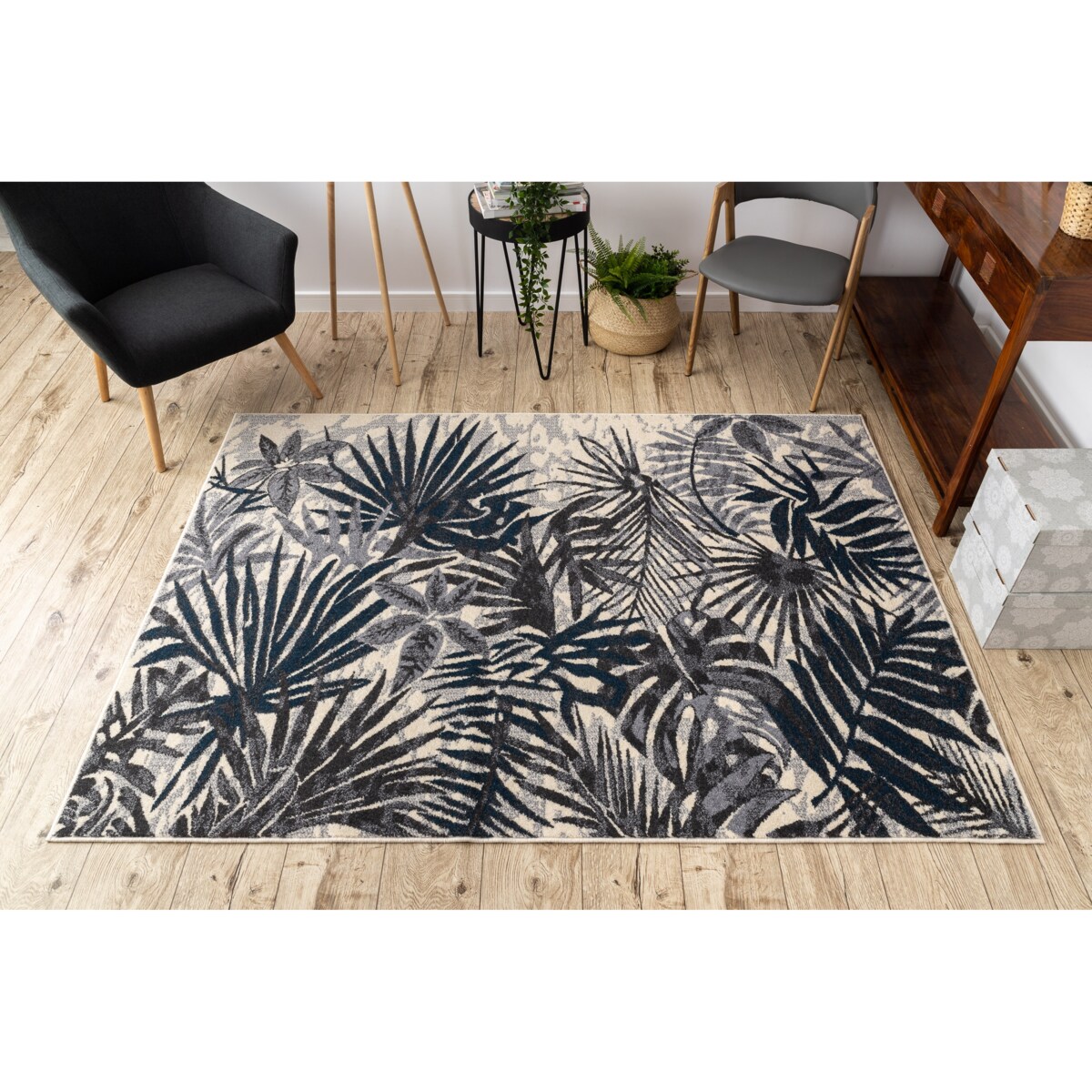 Dywan HEOS 78561 krem / niebieski DŻUNGLA 120x170 cm