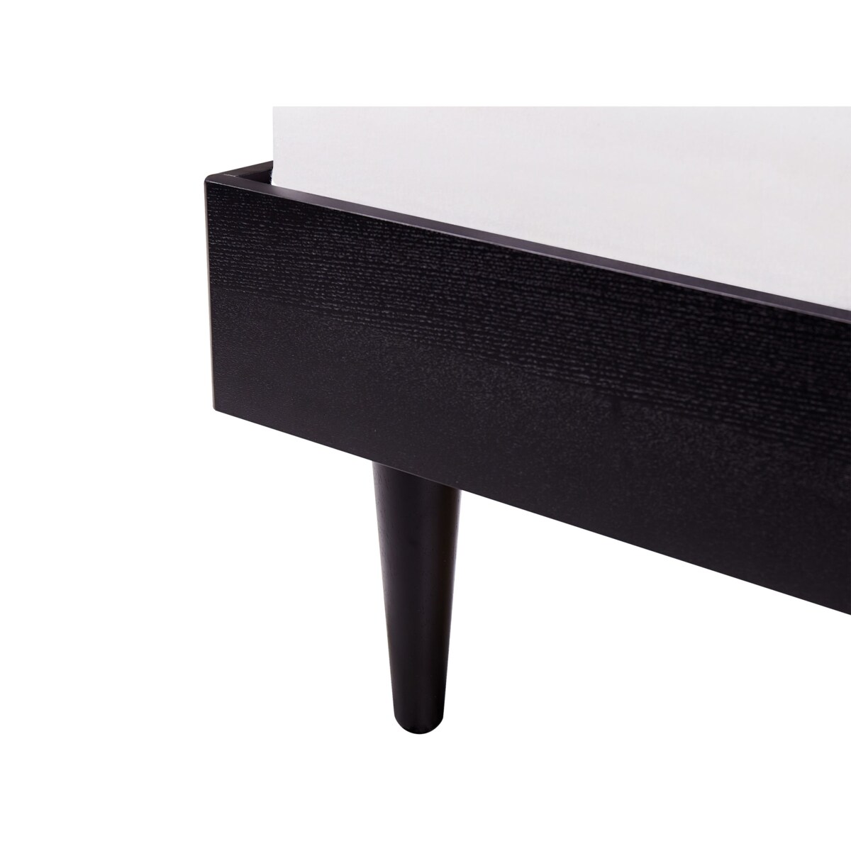 Łóżko drewniane z LED 160 x 200 cm czarne AURAY