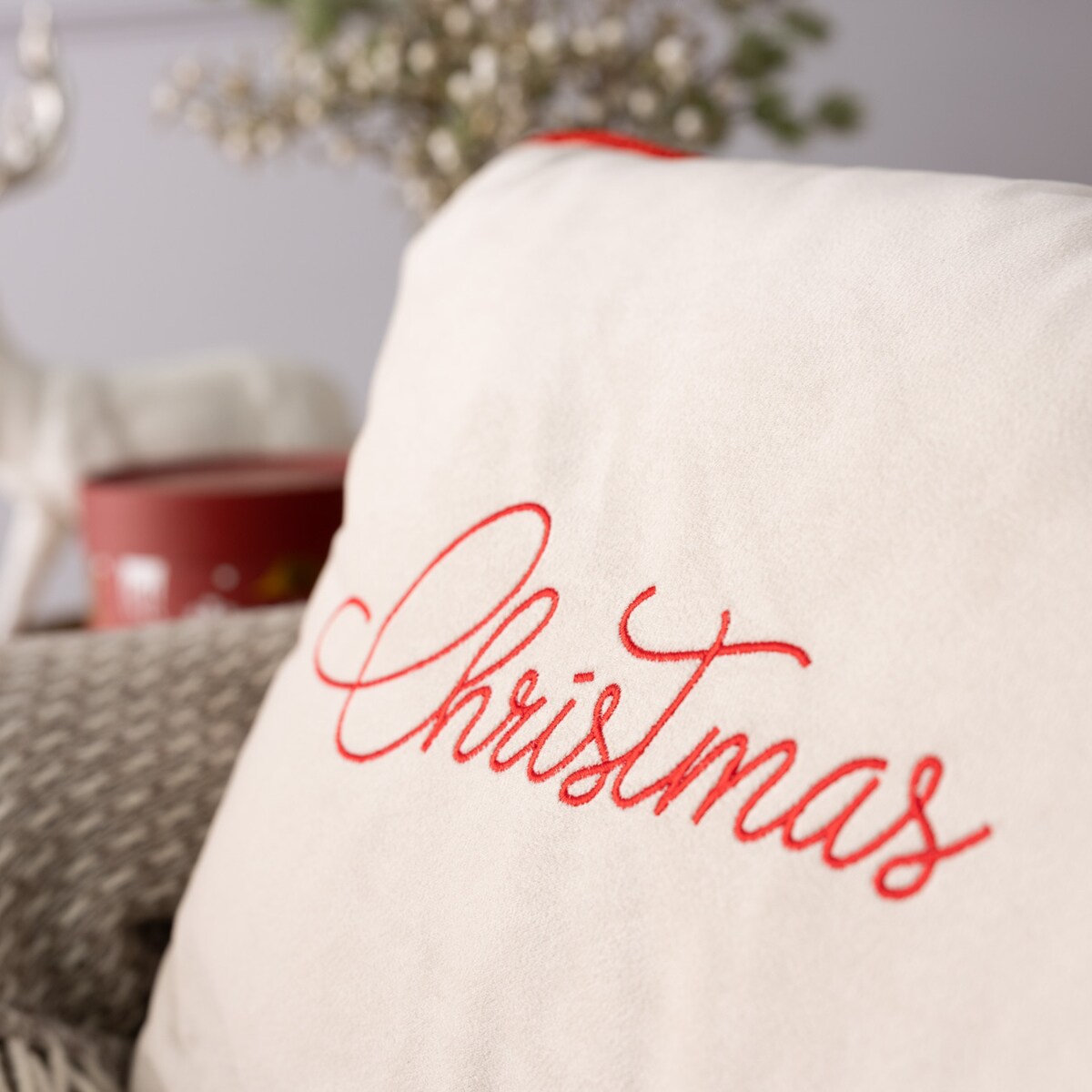 Poszewka na poduszkę Christmas Joy 60x40 cm boże narodzenie, święta, świąteczne, biały-ecru-kremowy, 60x40 cm