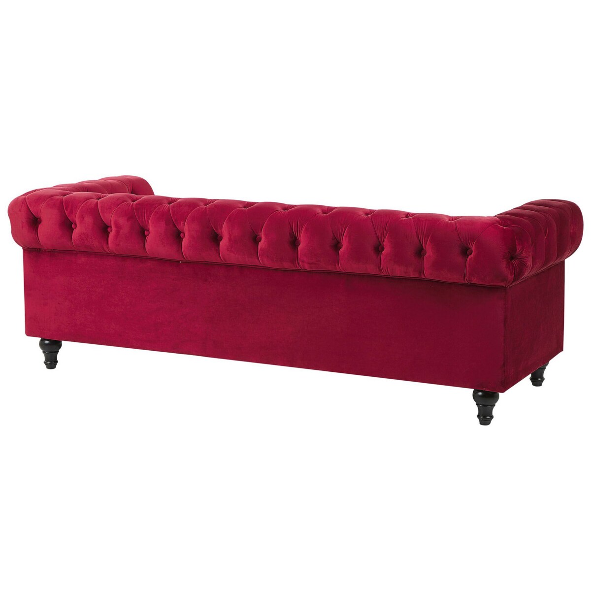 Komplet wypoczynkowy welurowy 4-osobowy czerwony CHESTERFIELD