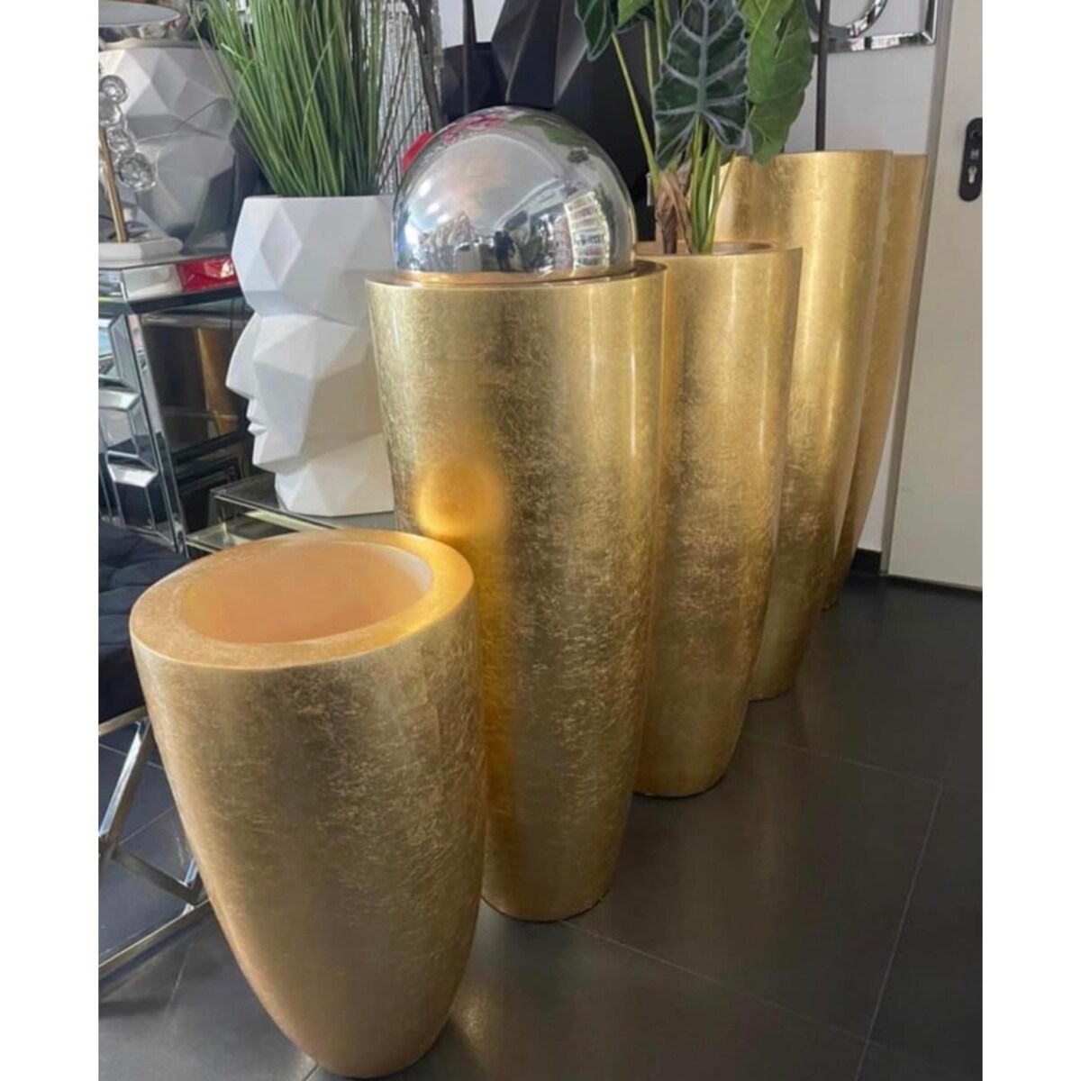 Złota donica Glamour Premium 105