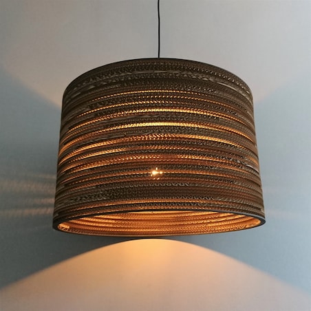 Cylindryczna lampa wisząca z tektury - TAMBURO 55