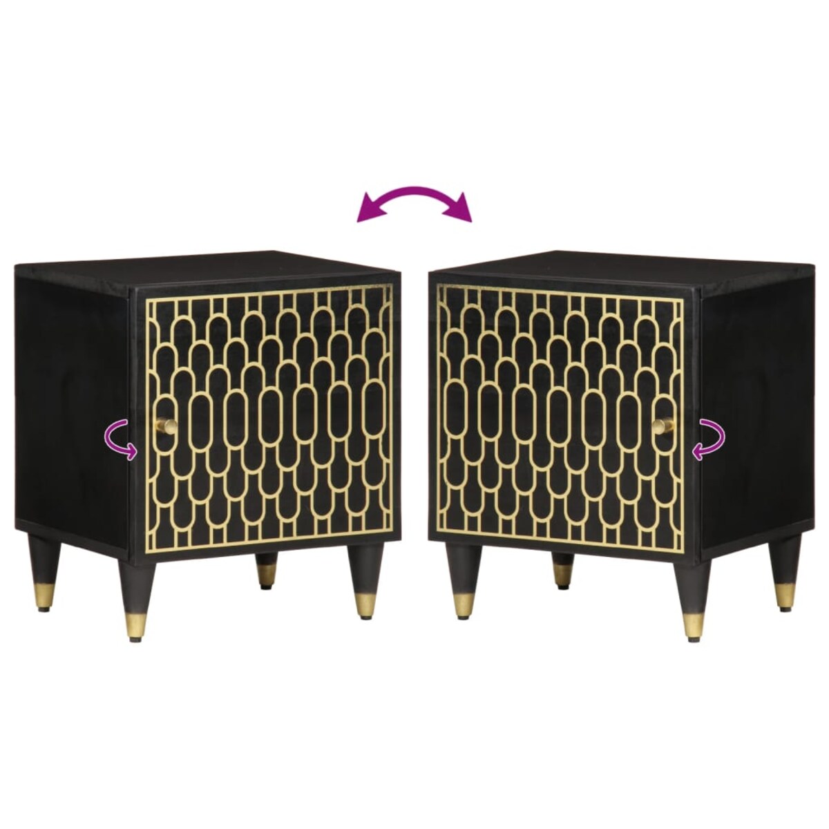 vidaXL Szafki nocne, 2 szt., 40x33x46 cm, lite drewno mango