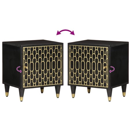 vidaXL Szafki nocne, 2 szt., 40x33x46 cm, lite drewno mango