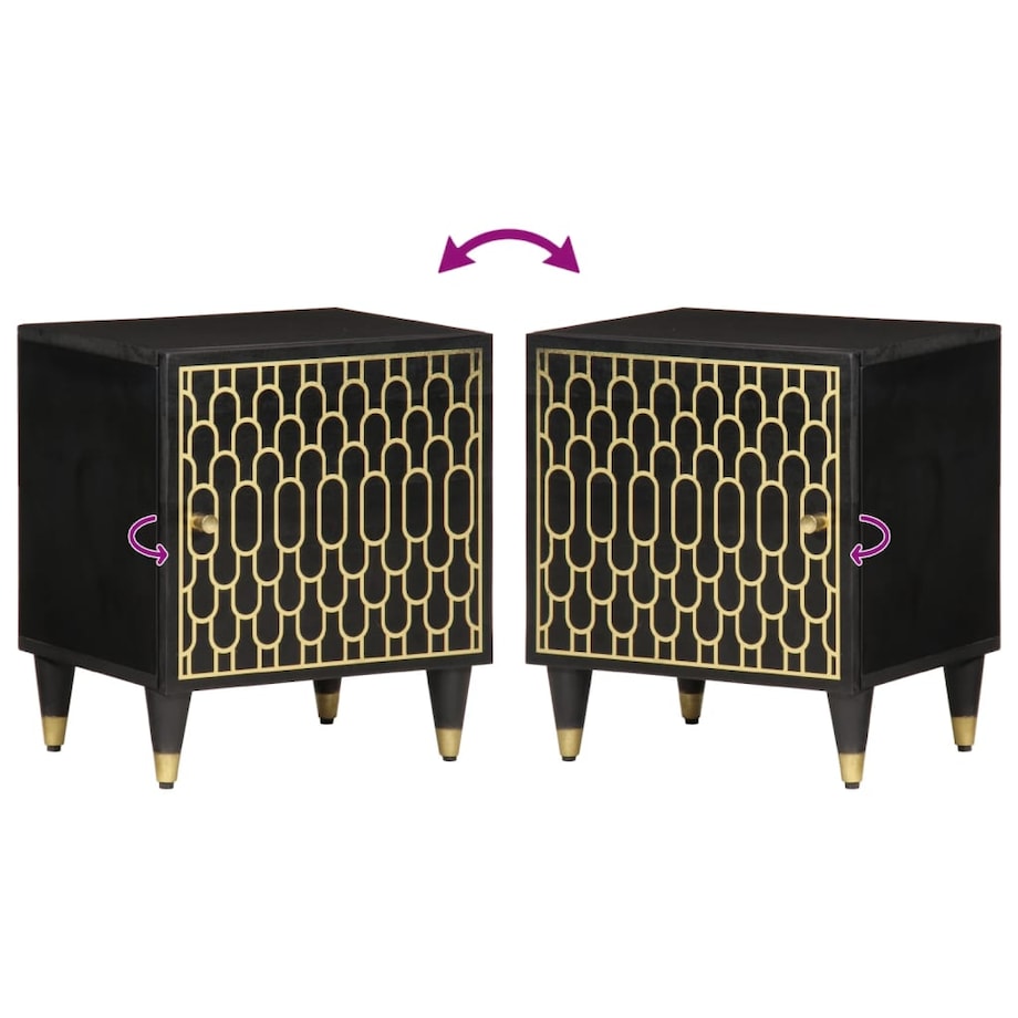 vidaXL Szafki nocne, 2 szt., 40x33x46 cm, lite drewno mango