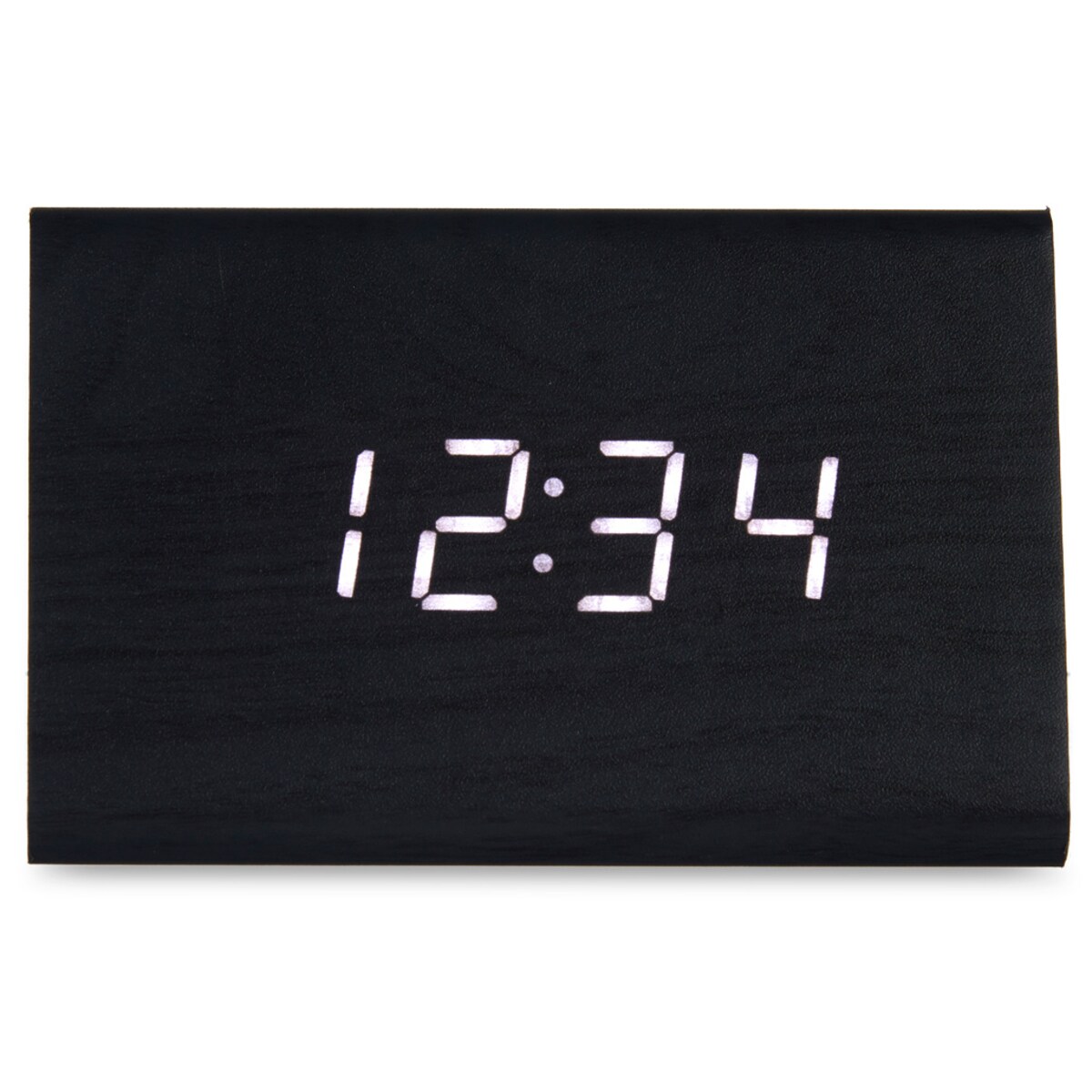 Zegarek elektroniczny z MDF, LED, na baterie, na USB, kolor czarny