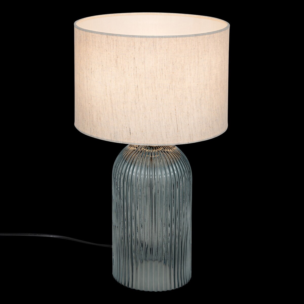 Lampa stołowa ze szklaną bazą MATI, wys. 42 cm, kolor niebieski
