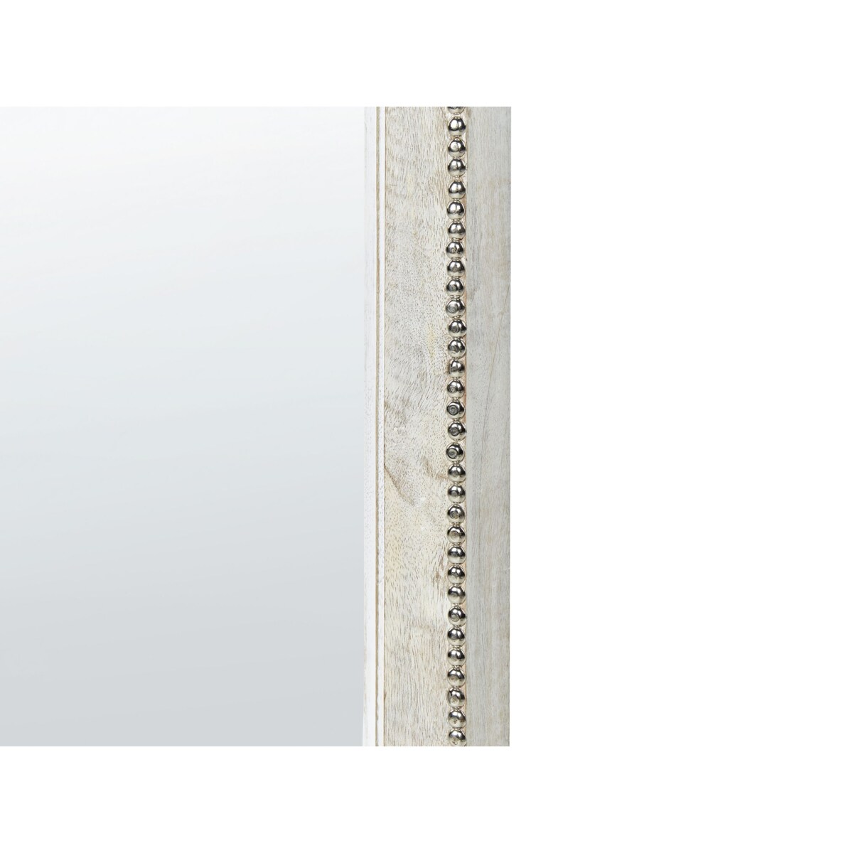 Drewniane lustro ścienne 31 x 91 cm złamana biel SARRY