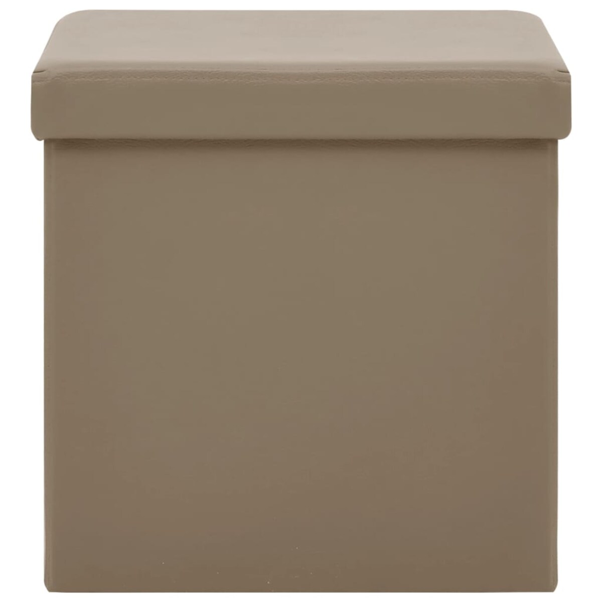 vidaXL Składane stołki ze schowkiem, 2 szt., kolor cappuccino, PVC