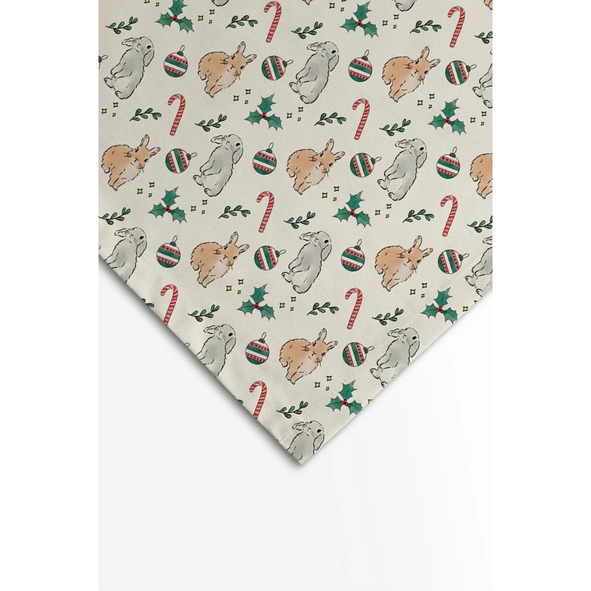 Obrus świąteczny - Akwarelowe króliczki świąteczne - 140x320