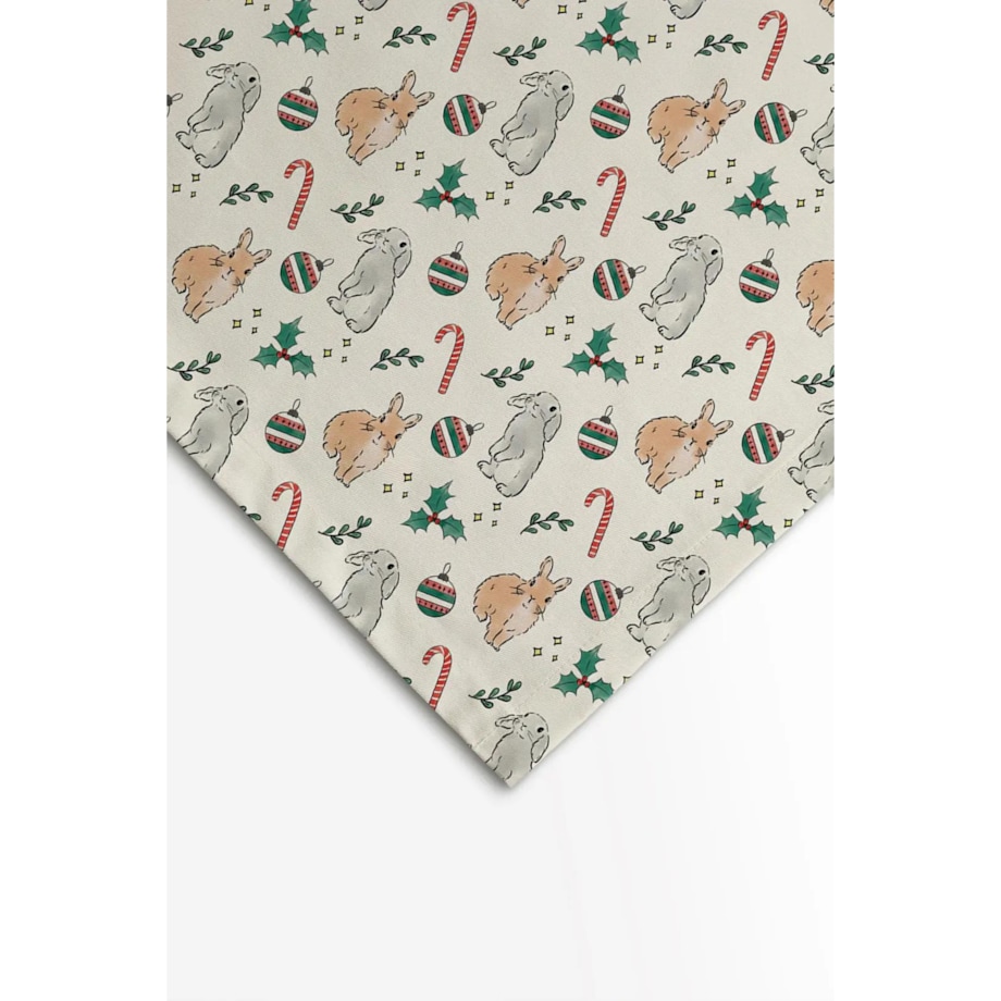 Obrus świąteczny - Akwarelowe króliczki świąteczne - 140x320