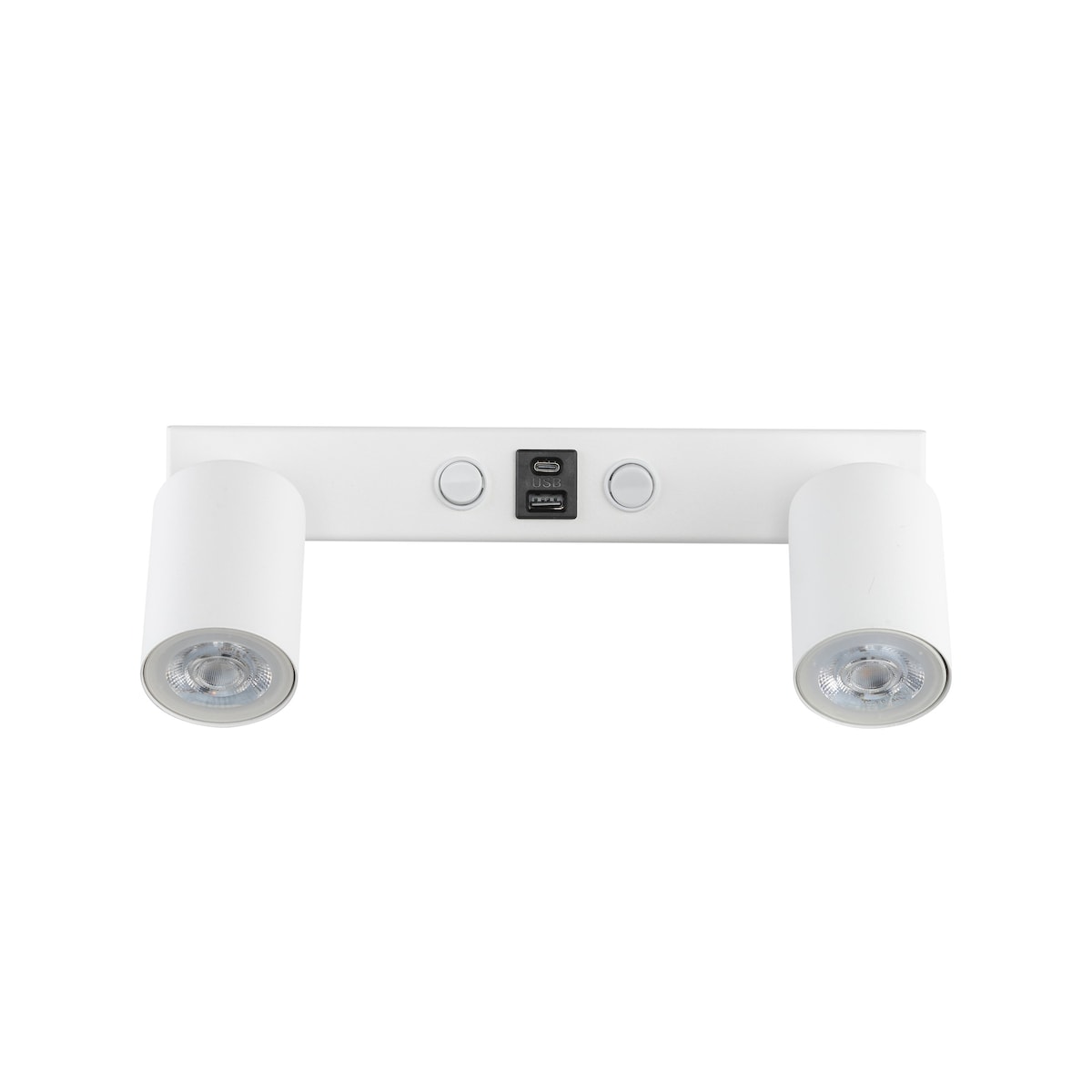 Kinkiet 2xGU10 z USB A/C i włącznikiem NEX White biały TK Lighting 11355