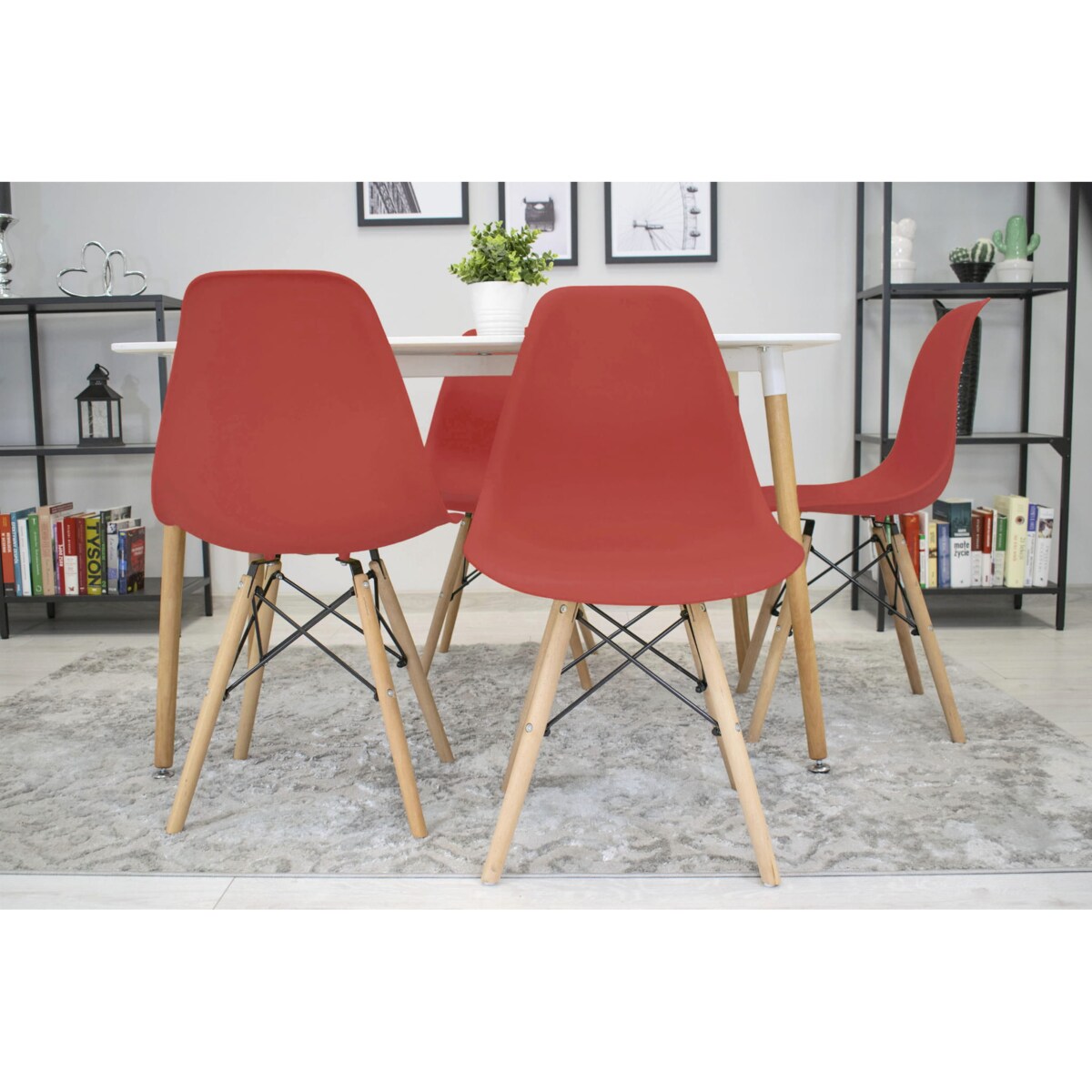 Krzesło Do Jadalni Kuchni Salonu Osaka Cynober / Nogi Naturalne